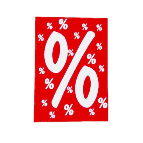 Ártábla % jeles, saját feliratozáshoz A/4 keretbe