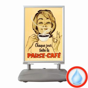 Szélálló megállítótábla A/1 kültéri, ezüst