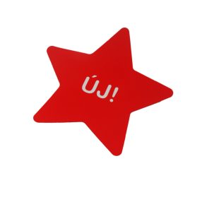 Jelzőtábla ársínhez csillag alakú, új felirattal