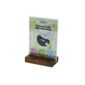 Menütartó A/6, 2 mm plexi, fa talp