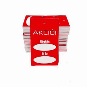 Függőcímke 80x48 mm Akció felirattal 50 db/csomag