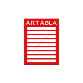 Ártábla 9 rekeszes (Piros)