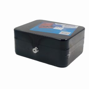   Pénzkazetta Donau fekete, 200 x 160 x 90 mm, érmetartó tálcával, 2 db kulccsal