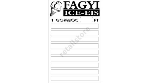 Fagyis árlap (Fehér) 