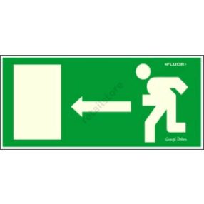 Menekülés balra fluoreszkáló tábla