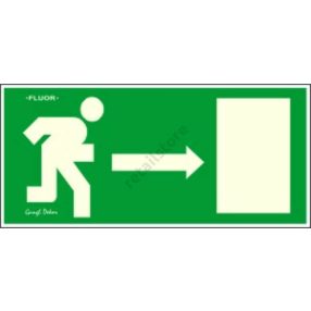 Menekülés jobbra fluoreszkáló tábla