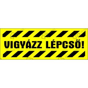 Vigyázz lépcső matrica 14 x 5 cm