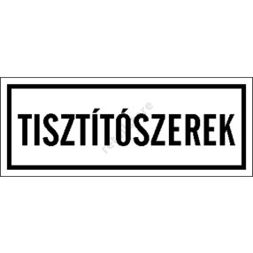 Tisztító szerek matrica 14 x 5 cm
