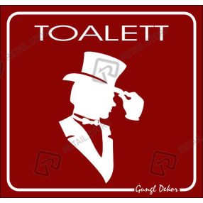   Toalett matrica kalapos figurával 8 x 8 cm, burgundi, férfi