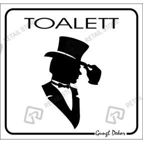 Toalett matrica kalapos figurával 8 x 8 cm, fehér, férfi