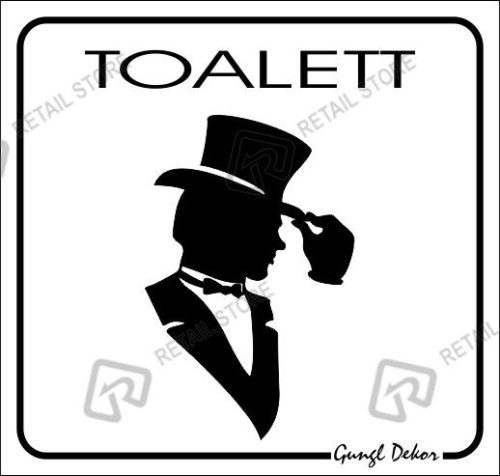 Toalett matrica kalapos figurával 8 x 8 cm, fehér, férfi
