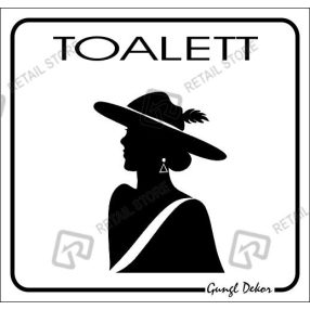 Toalett matrica kalapos figurával 8 x 8 cm, fehér, női