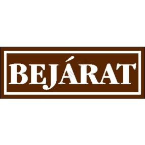 Bejárat matrica 14 x 5 cm, Barna