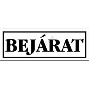 Bejárat matrica 14 x 5 cm, Fehér