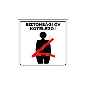 Biztonsági öv kötelező matrica 8 x 8 cm
