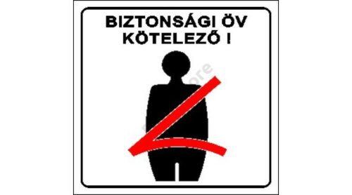Biztonsági öv kötelező matrica 8 x 8 cm