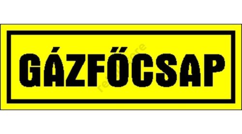 Gázfőcsap matrica 14 x 5 cm