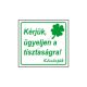 Kérjük ügyeljen a tisztaságra! matrica 8 x 8 cm