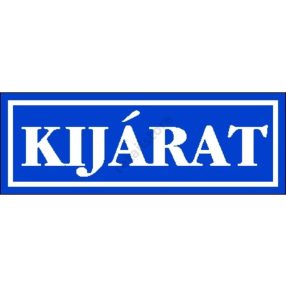 Kijárat matrica 14 x 5 cm Kék