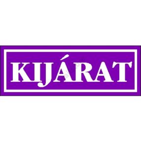 Kijárat matrica 14 x 5 cm Lila