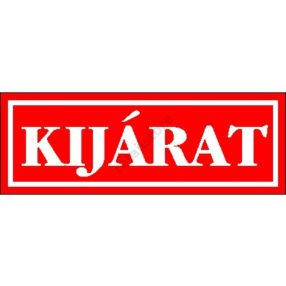 Kijárat matrica 14 x 5 cm Piros
