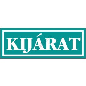 Kijárat matrica 14 x 5 cm Türkiz