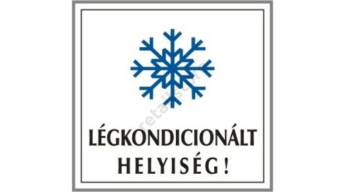 Légkondicionált helyiség! matrica 8 x 8 cm