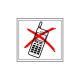 Mobiltelefon használata tilos! matrica 8 x 8 cm