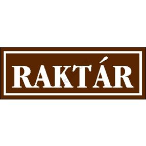 Raktár matrica 14 x 5 cm Barna