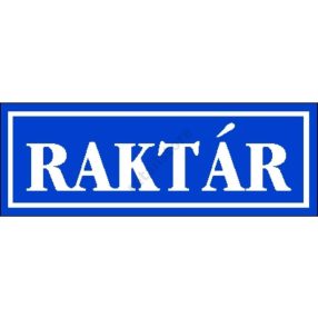 Raktár matrica 14 x 5 cm Kék