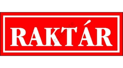 Raktár matrica 14 x 5 cm Piros