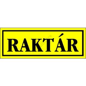 Raktár matrica 14 x 5 cm Sárga