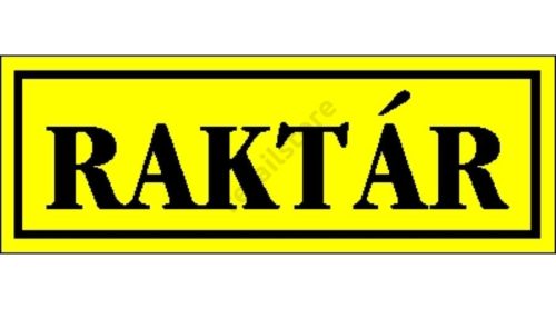 Raktár matrica 14 x 5 cm Sárga