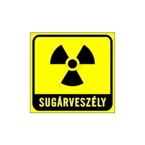 Sugárveszély matrica 8 x 8 cm