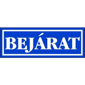 Bejárat matrica 14 x 5 cm, Kék