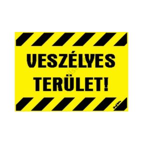 Veszélyes terület matrica 25 x 17,5 cm