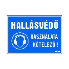 Hallásvédő használata kötelező matrica 25 x 17,5 cm