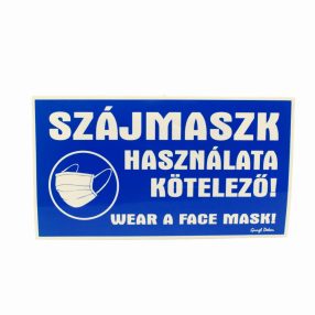 Szájmaszk használata kötelező! matrica 25 x 17,5 cm