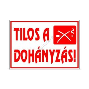 Tilos a dohányzás! matrica 25 x 17,5 cm
