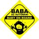 Baba az autóban (négyzetes) 14 x 14 cm