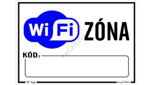 WiFi zóna matrica kód résszel matrica 11,5 x 16,5 cm