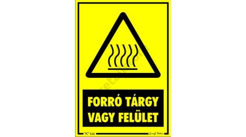 Forró tárgy vagy felület matrica 11,5 x 16,5 cm