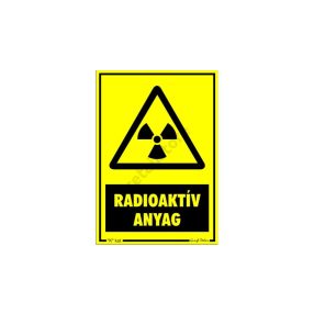 Radióaktív anyag matrica 11,5 x 16,5 cm