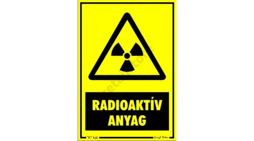Radióaktív anyag matrica 11,5 x 16,5 cm
