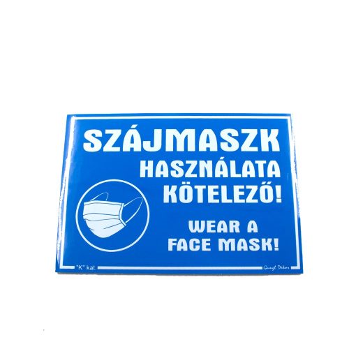 Szájmaszk használata kötelező! matrica 11,5 x 16,5 cm