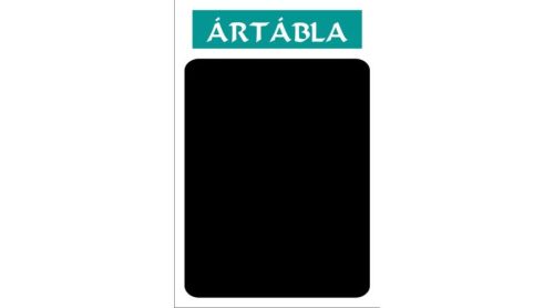 Krétás tábla hullámos anyagon "Ártábla" felirattal (Türkiz)