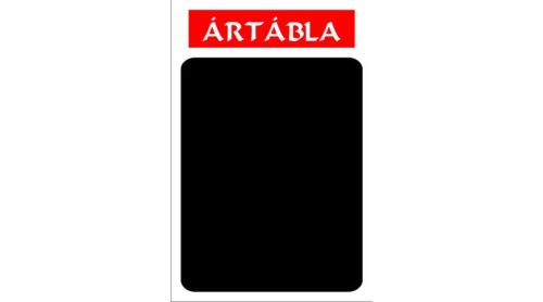 Krétás tábla kemény anyagon "Ártábla" felirattal (Piros)