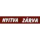 Nyitva - Zárva kétoldalas, műanyag tábla, 10,5 x 20 cm, Burgundi
