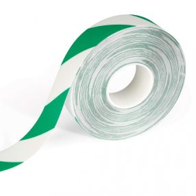   Padlójelölő szalag öntapadós 50 mm x 30 fm, két színnel, zöld-fehér