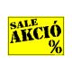Sale - Akció ... % feliratú műanyaga tábla, 25 x 35 cm